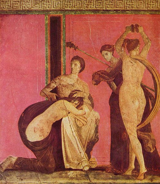 Frescoes in the Villa of the Mysteries in Pompeii